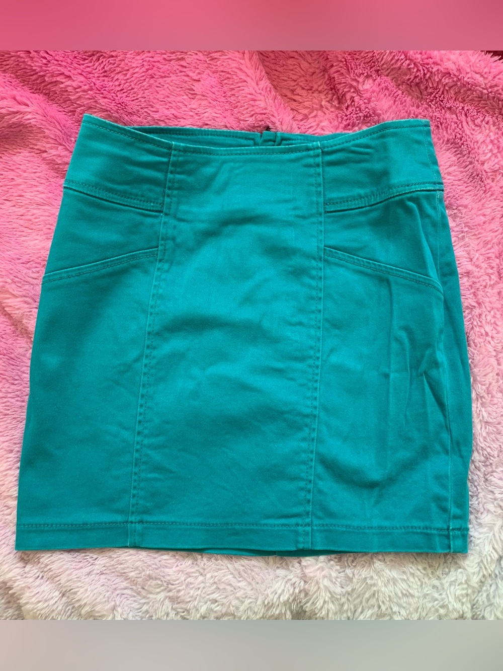 Teal Women's Stretch Cotton Jean Skirt